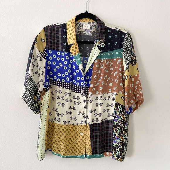 Aritzia Aries Wilfred Free Printed Button down super oversized shirt XXS - Picture 5 of 8